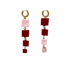 Load image into Gallery viewer, Tetris Red Wine Earrings
