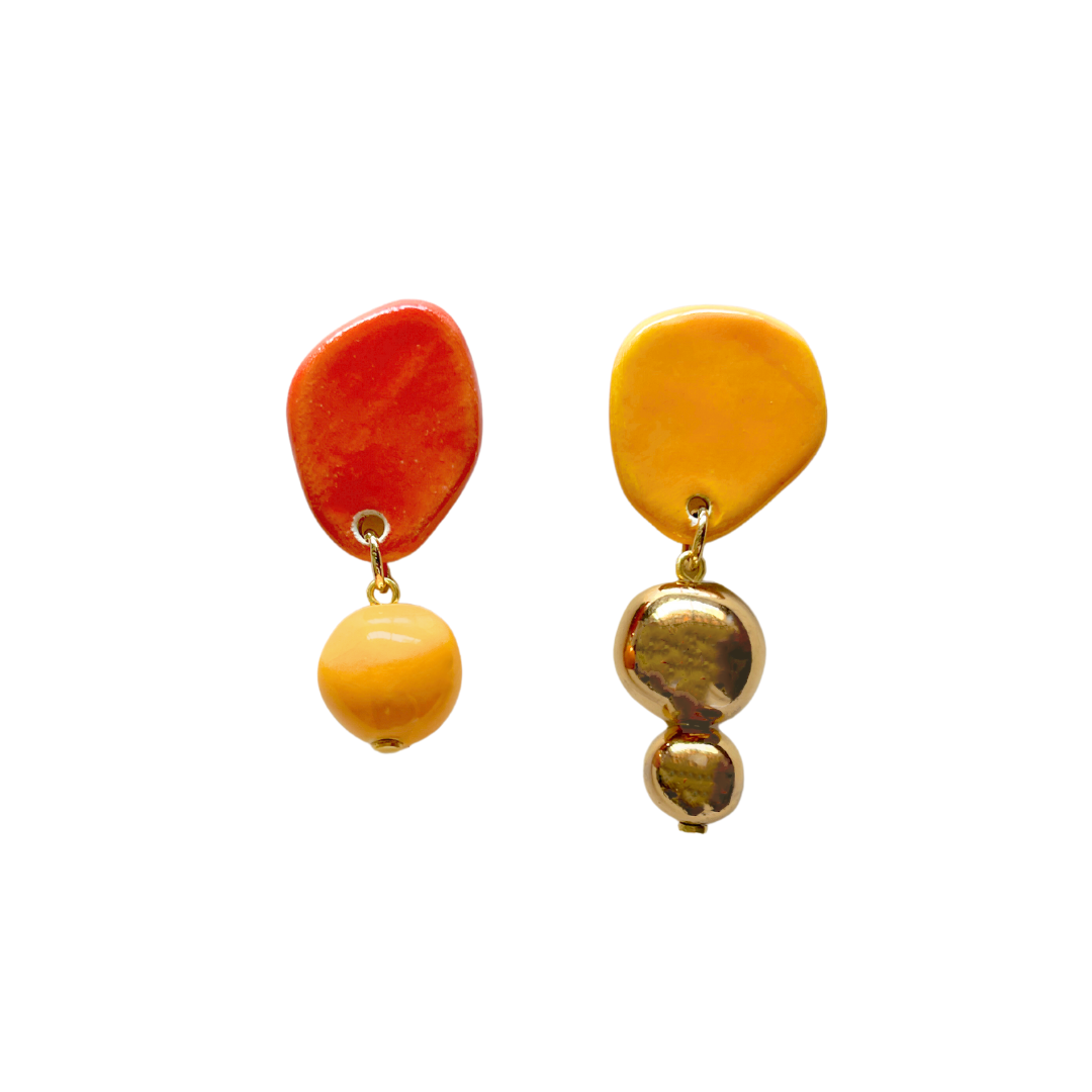 Geo Orange Earrings