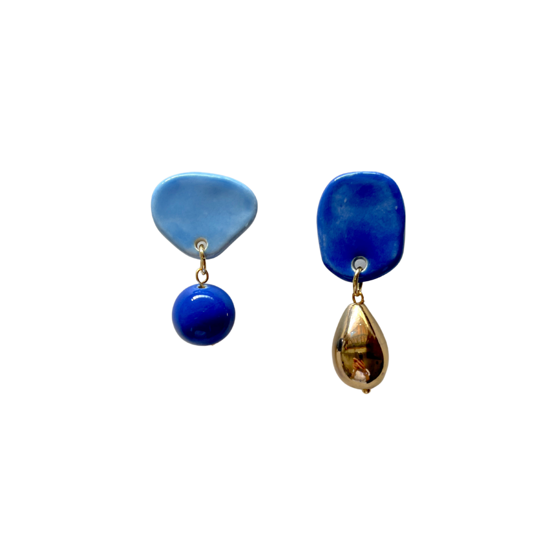 Geo Blue Earrings