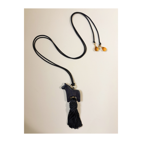 Lucky Horse Necklace (Black)