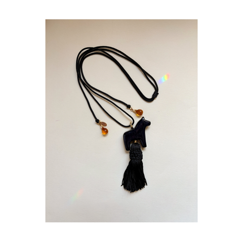Lucky Horse Necklace (Black)