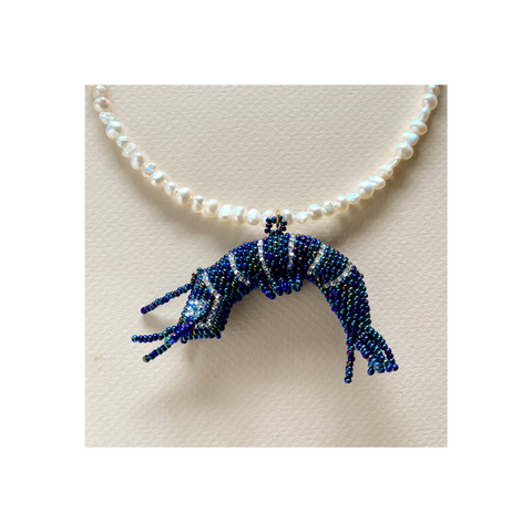 Shrimpy Necklace (Peacock Blue)