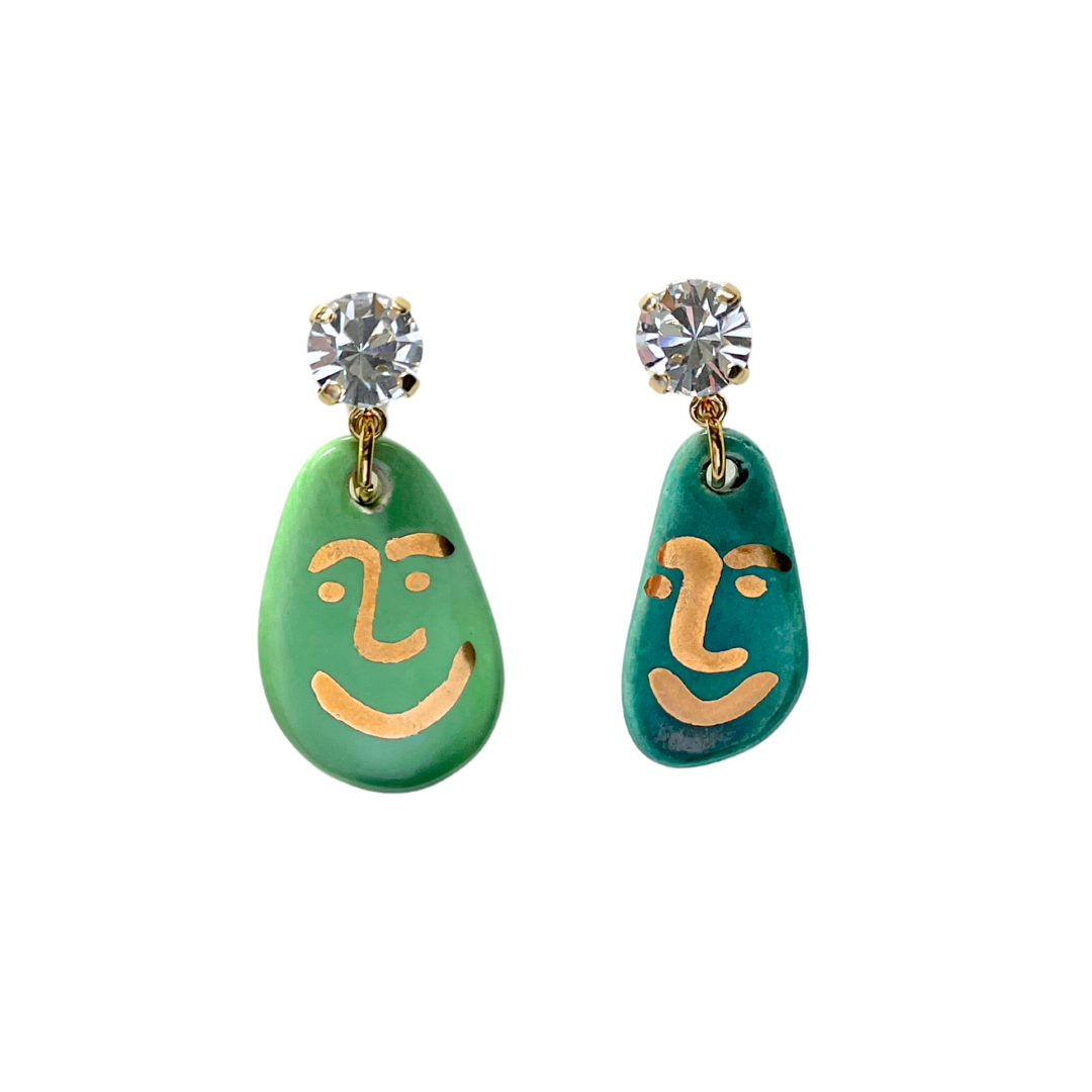 Buddoh Green Earrings
