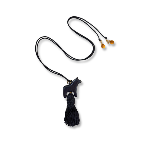 Lucky Horse Necklace (Black)