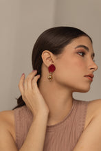 Load image into Gallery viewer, Geo Red Earrings
