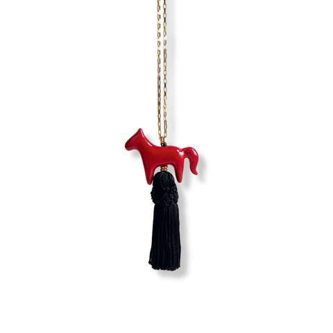 Lucky Horse Necklace (Red)
