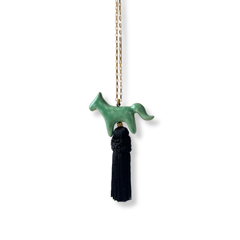 Lucky Horse Necklace (Jade Green)