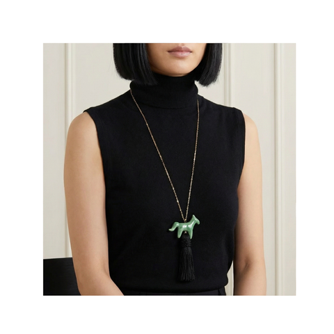 Lucky Horse Necklace (Jade Green)
